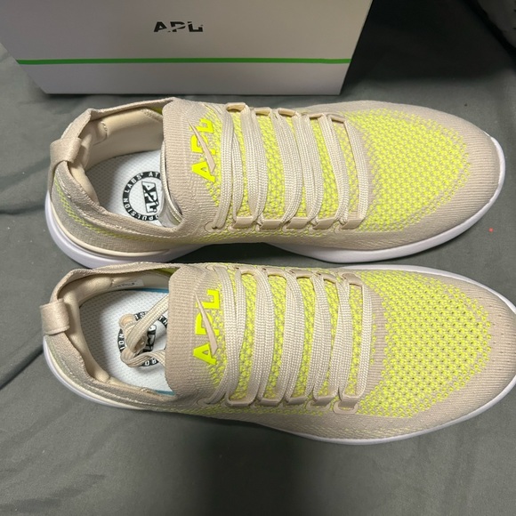 APL Women's Athletic Shoes in Yellow and Cream - Picture 1 of 3